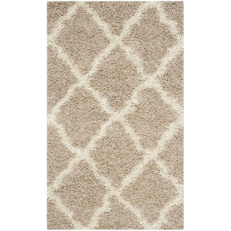 Safavieh Dallas Shag Power Loomed Rectangle Rug- Beige - Ivory- 4 x 6 ft. SGD257D-4